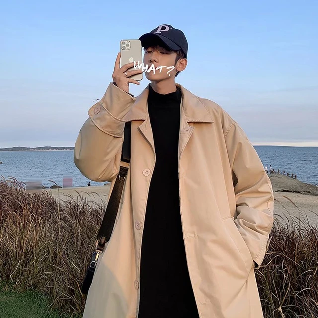 Trench coat korean male sales