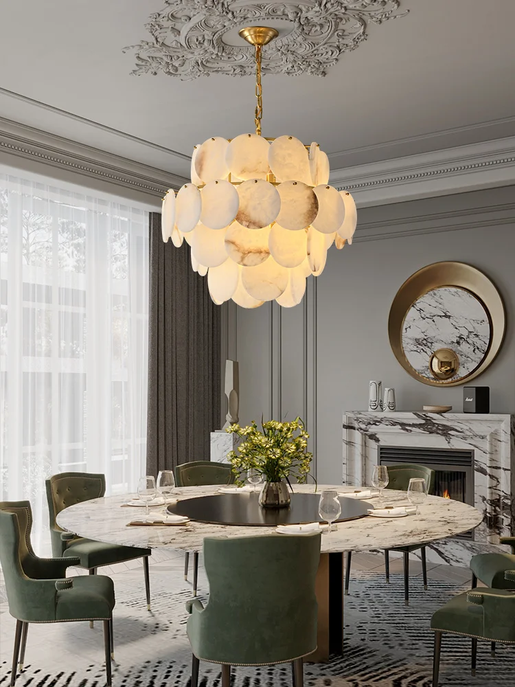 Grande lustre de teto iluminação de mármore sobre sala de estar foyer luxo pendurado lâmpadas pedra elegante lustres 2025