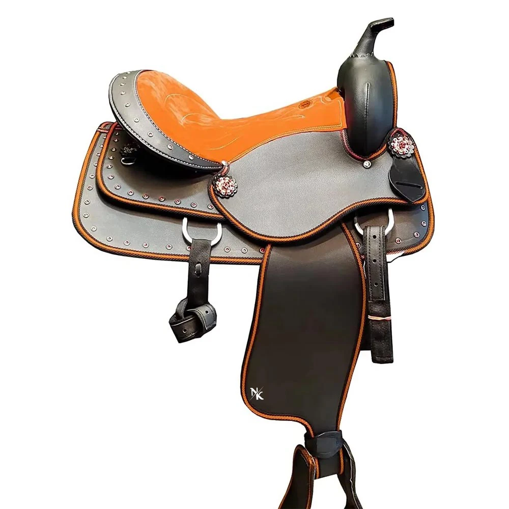 Low-priced Western-style Barrel Saddle, Leather Riding Gear, Custom Logo Harness OEM Manufacturer