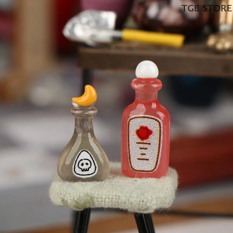 5Pcs Miniature Vintage Magic Bottle Decoration Ornaments Dollhouse Magic Scene Accessories Party Favors & Holiday Gifts