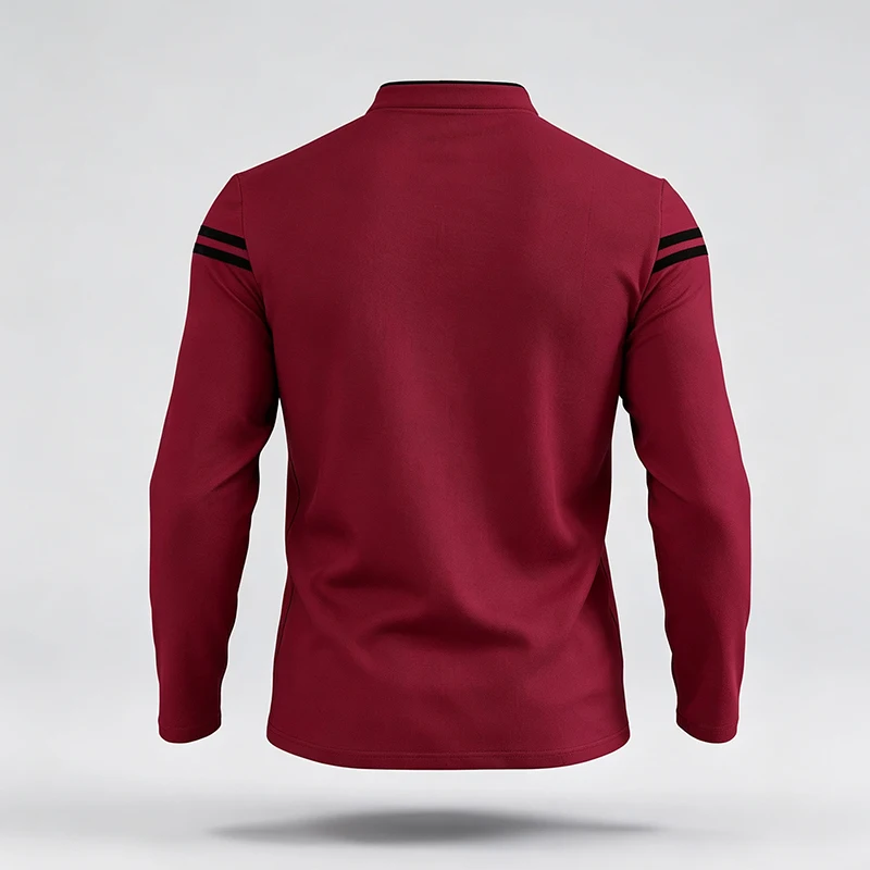 Herren-Poloshirt mit langen Ärmeln, Stehkragen, Knopfleiste und Streifenmuster – ideal für Reisen, Einkäufe und den Alltag. – Detail 14