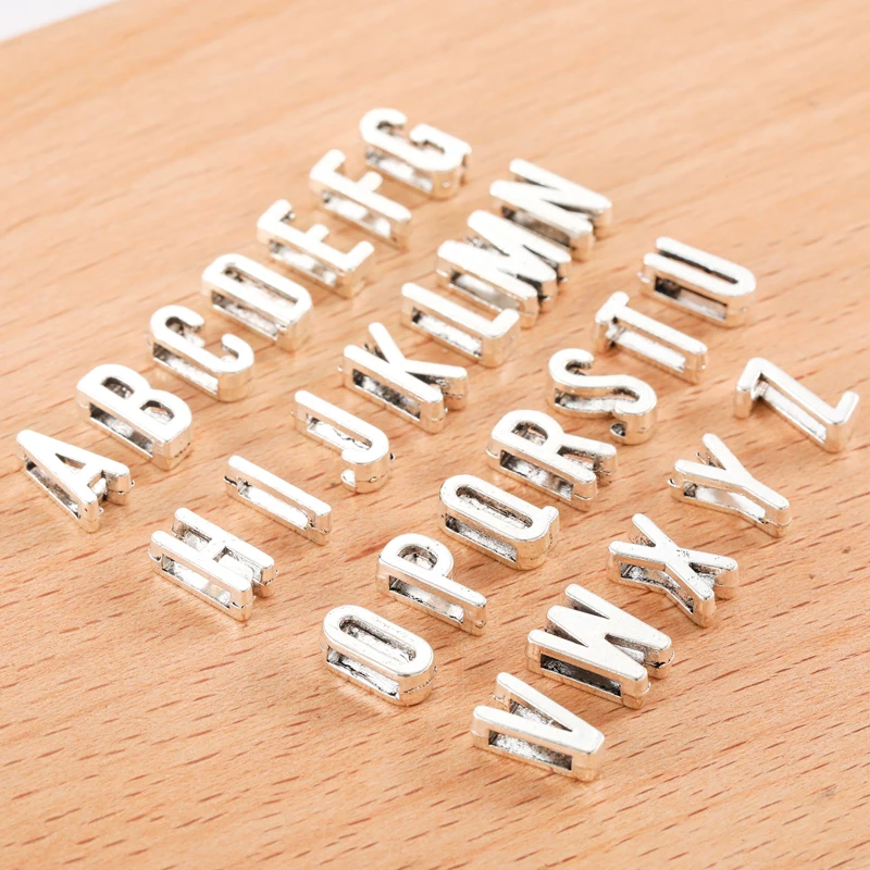 26pcs/set English Alphabet Letters Charms For Jewelry Making  A-Z Small Pendant DIY Bracelet Anklet Earring 10*4mm S123