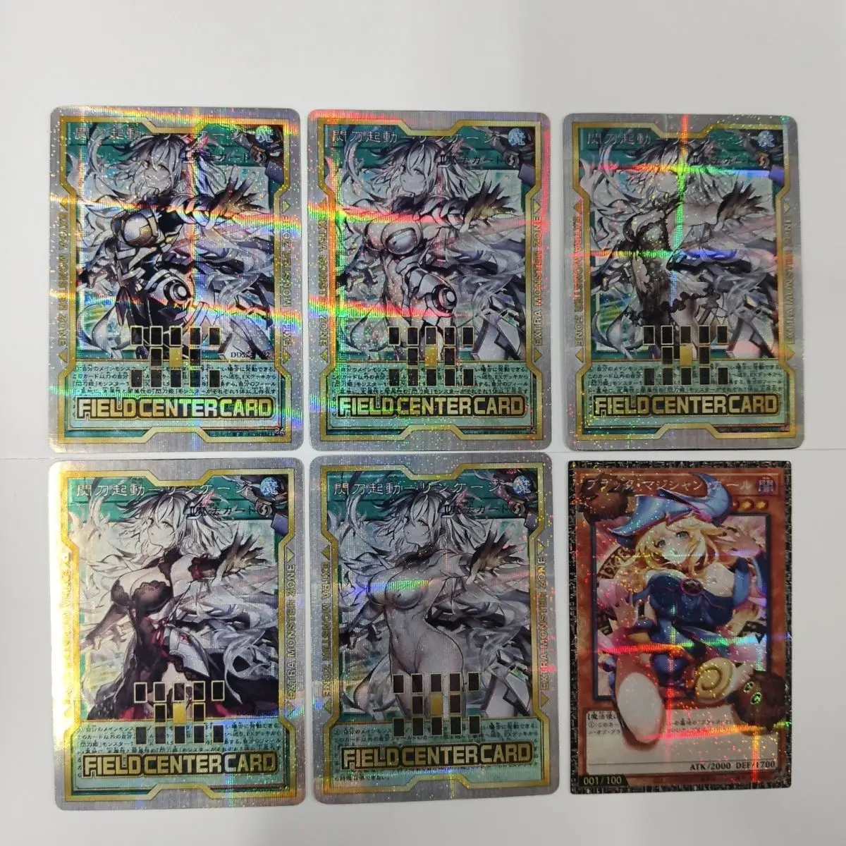6Pcs/set Diy Self Made Yu-Gi-Oh! Black Magician Gi Collection Card Gauze Flash Ygo Sky Striker Ace Anime Cards Gift Toys