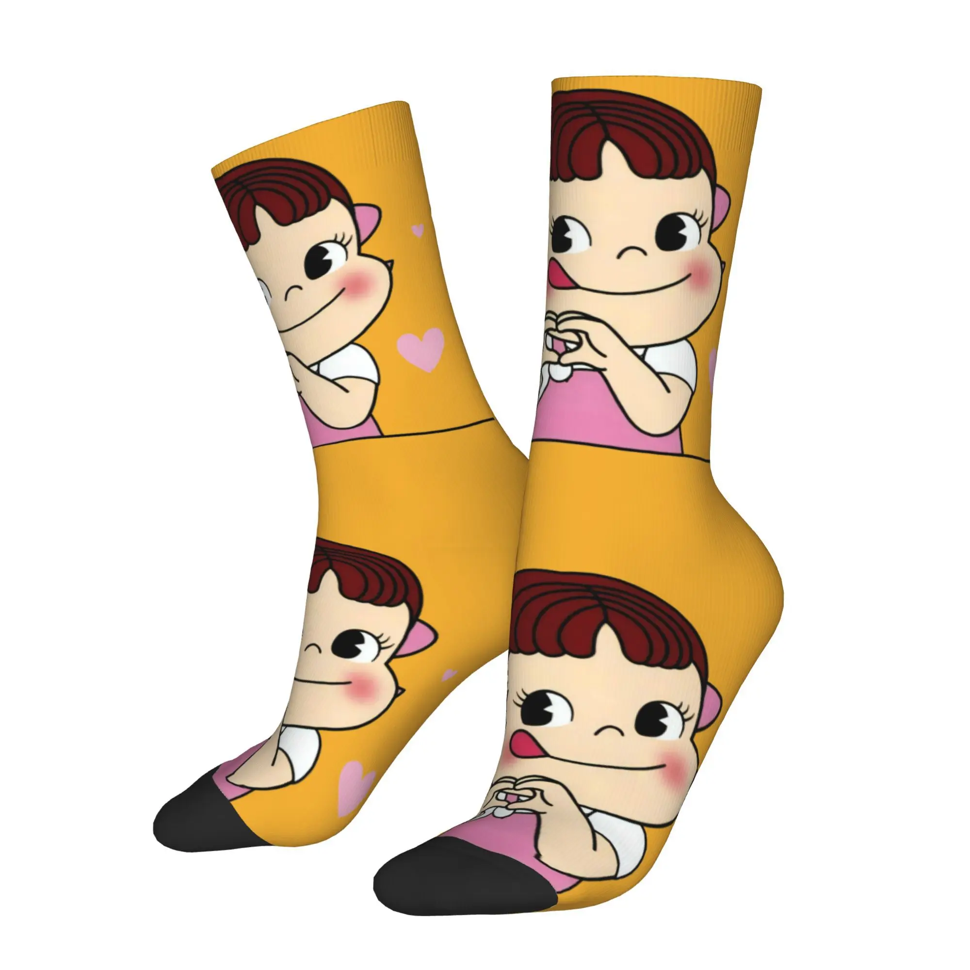 

Funny Happy Men's Socks Cartoon Food Pattern Vintage Harajuku Street Style Novelty Crew Sock Gift Pattern Printed