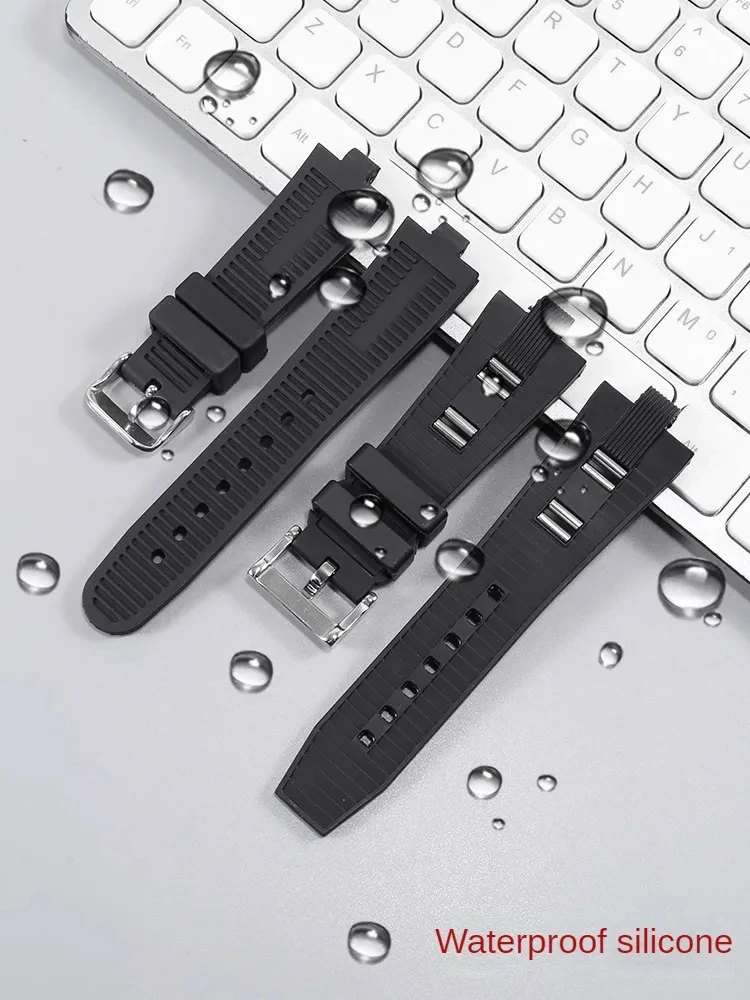 Silicone Rubber Watch Strap, Interface Convexa Especial, Adequado para Série DIAGONO, 22mm