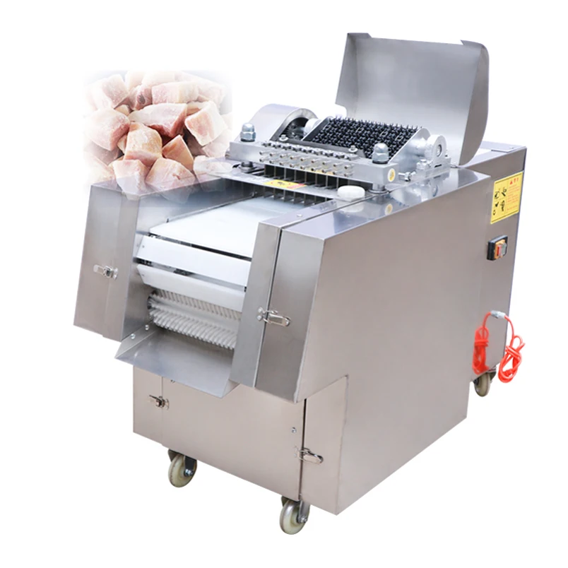 Commercial Automatic Big Capacity Frozen Chicken Meat Fish Pork Rib Poultry Steak And Bone Cube Dicer Cutting Machine For Sale