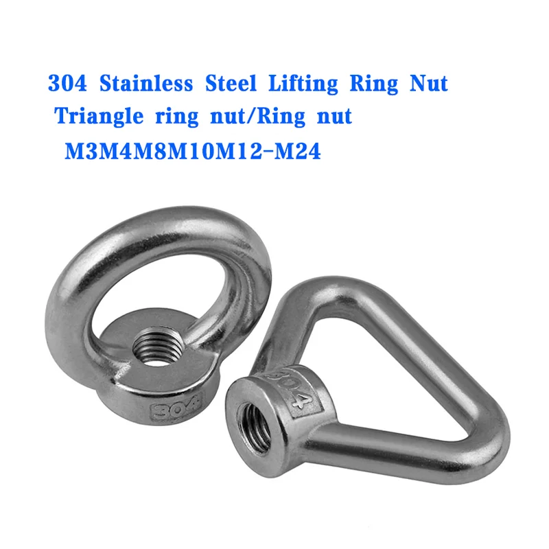 

M3 M4 M8 M10 M12-M24 Triangular Ring Hand Twisted Nut, Circular Ring Screw Nut, 304 Stainless Steel Lifting Ring Nut