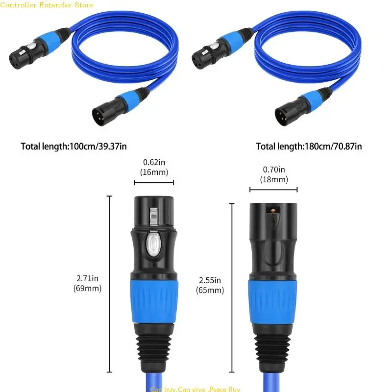 5Pack Microphone Cable Connectors Cables For Clear Sound Transmission Microphone Cord,Microphone Speakers Cable 1.80m/1m