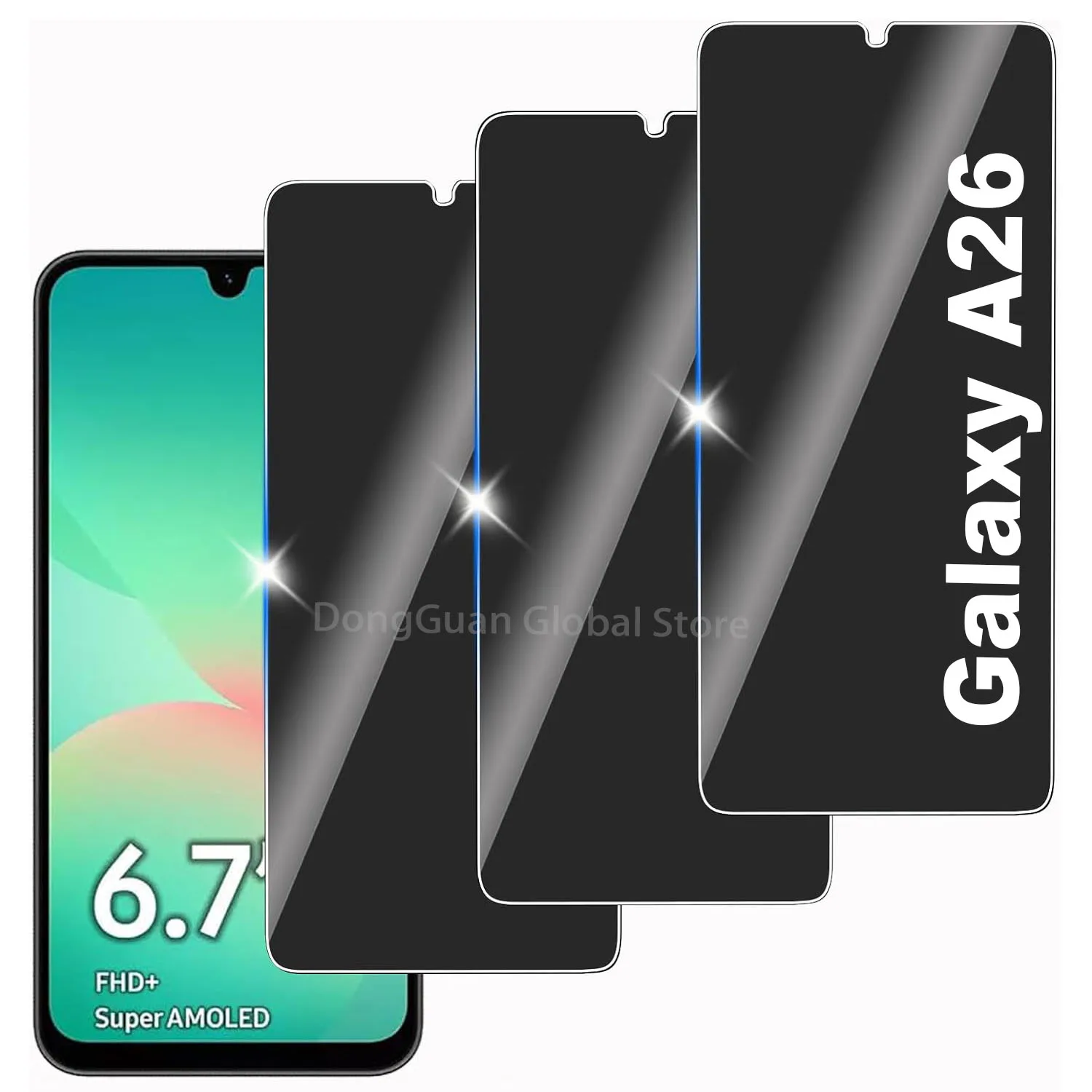Screen Protector For Samsung Galaxy A26 Tempered Glass No Bubbles 9H Hardness Protector Privacy 1/2/3/4Pcs