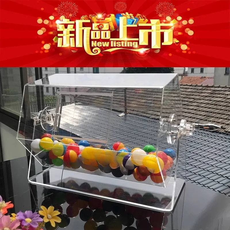 

acrylic transparent oversized manual lottery box, rotating polygonal lottery box.