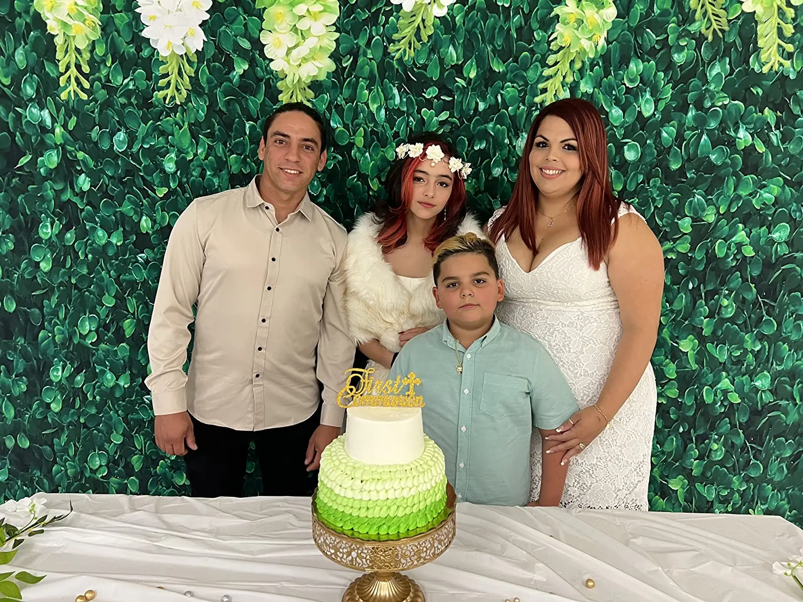 정글 사파리 아기 생일 배경 녹색 잎 잔디 베이비 샤워 파티 여름 열대 야생 사진 배경, 1 장