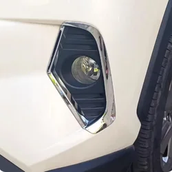 Front Fog Light Lamp Frame Eyebrow Cover Trim For Toyota RAV4 RAV 4 XA50  2023 2024 ABS Chrome Accessories