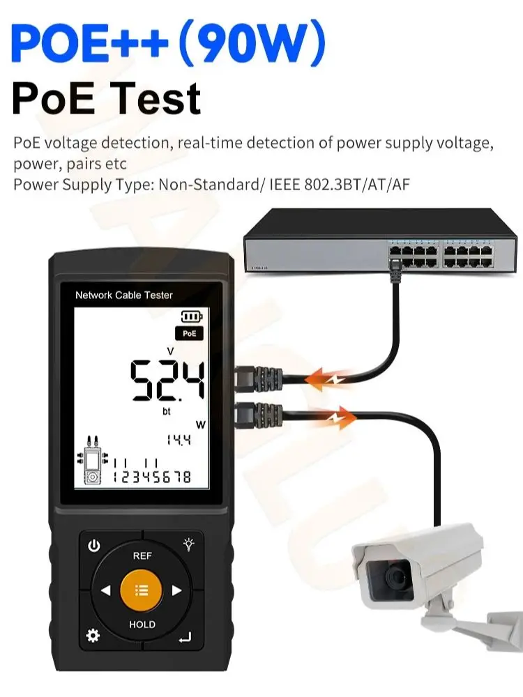 WANGLU 3 inch Network Cable Tester LAN RVV Telephone Wire Tracker Tracer for UTP RJ45 RJ11 BNC Detector Rechargeable Line Finder