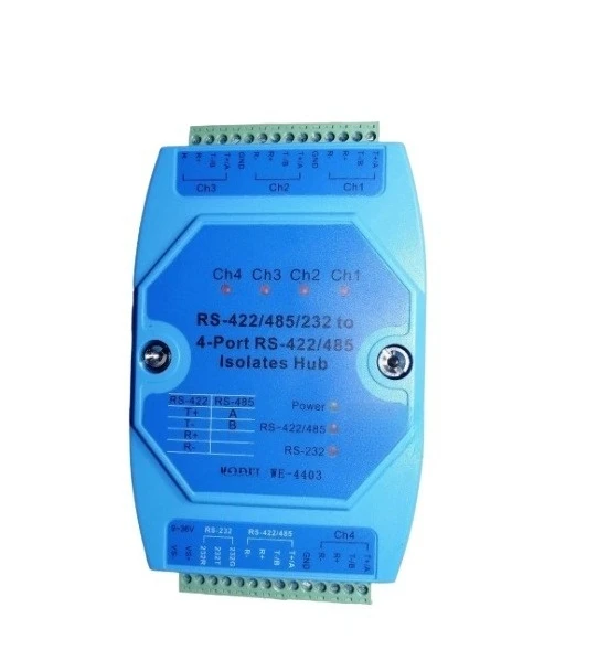 4-port industrial grade isolation, RS422 hub, four-way repeater, 422485 hybrid multi machine communication bus