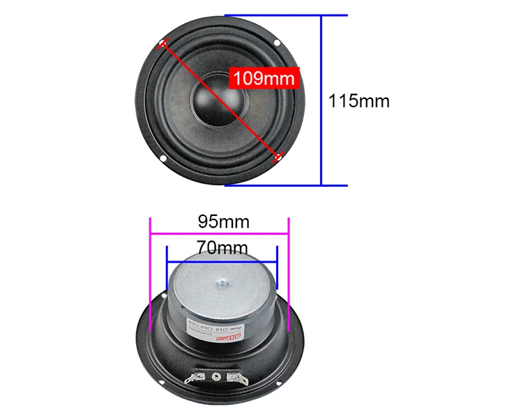 GHXAMP Geschlossener 4-Zoll-15-mm-Mitteltöner, reiner Mittellautsprecher, 3-Wege-Alt-Sprachhorn, klassische Gesangsaitenmusik, 8 Ohm, 30 W, 2 Stück – Detail 1