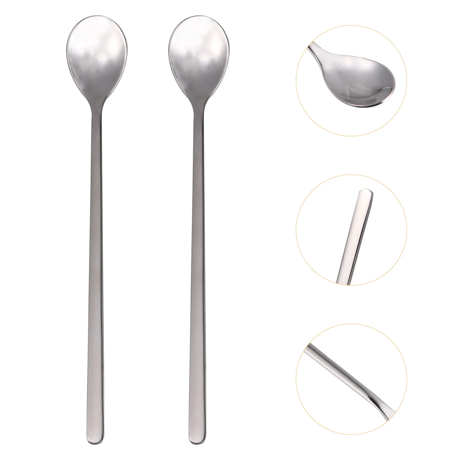 4 قطعة القهوة الفولاذ المقاوم للصدأ مقبض طويل فنجان شاي ملاعق مرآة مصقولة مريح غسالة صحون ملاعق خلط آمنة للآيس كريم #3