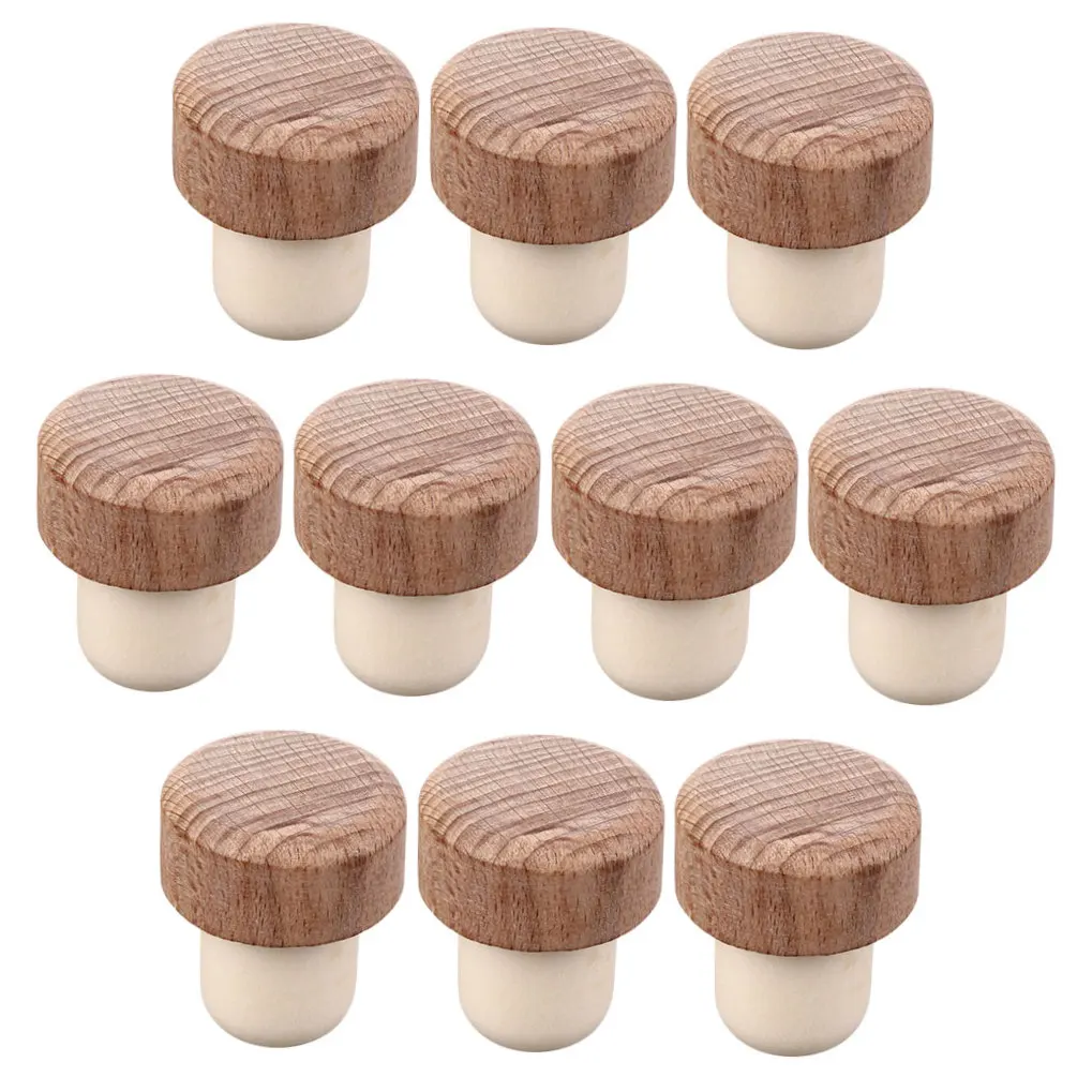 

10 Pcs Plug Wooden Cork Vacuum Sealer Machine Sealing Stopper Corks for Bottles