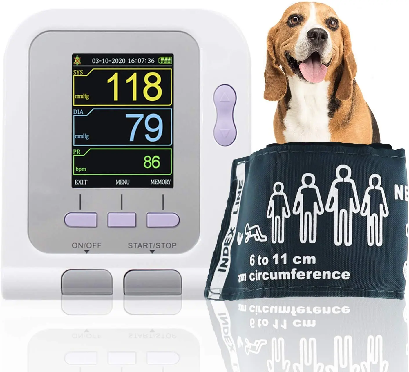 CONTEC08A-VET Digital Blood Pressure Monitor Veterinary Digital Sphygmomanometer Animal NIBP+SPO2 Probe