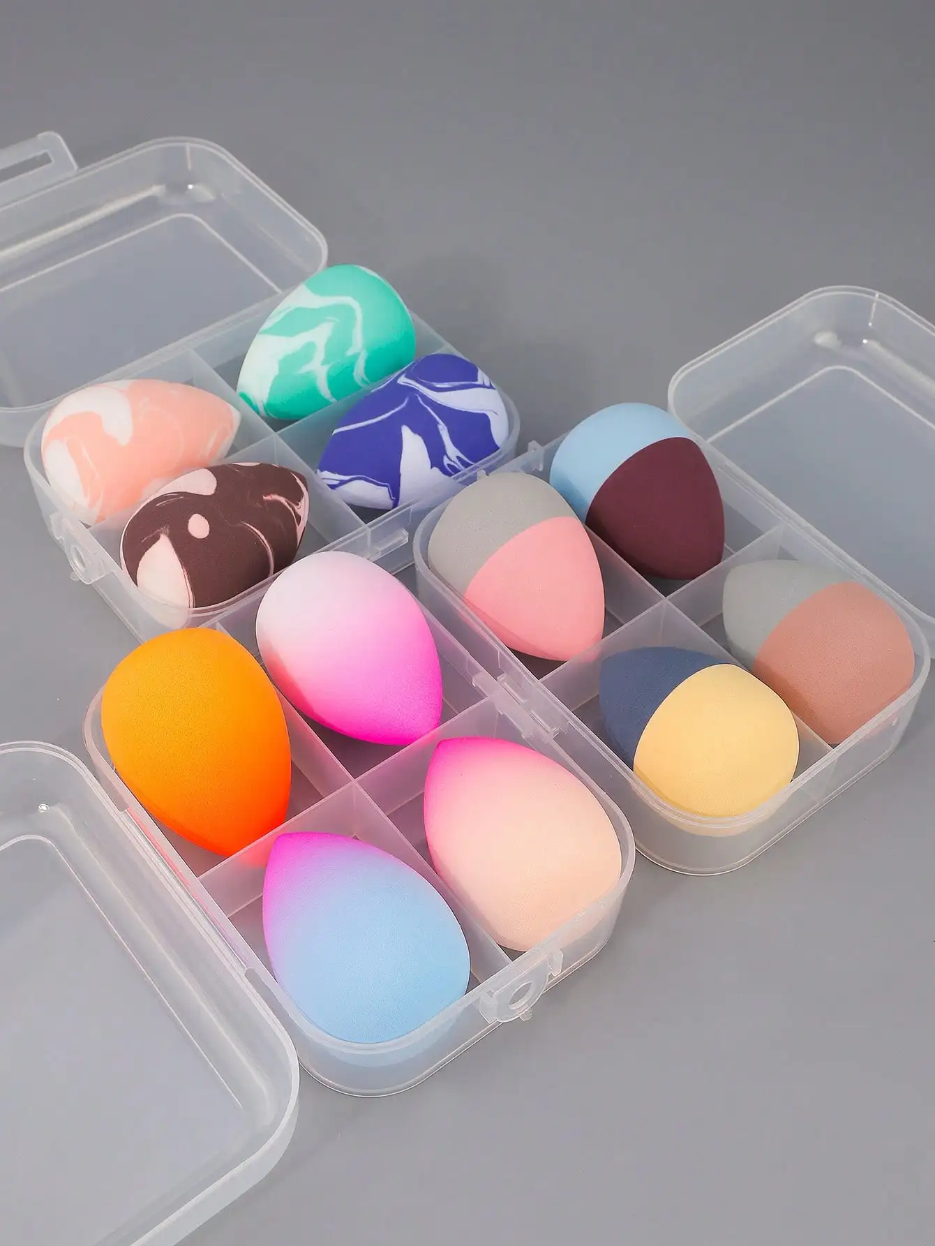 RANCAI 4 éponges de maquillage vibrantes double face, réutilisables pour une utilisation humide et sèche, pour le correcteur et le mélange de maquillage quotidien