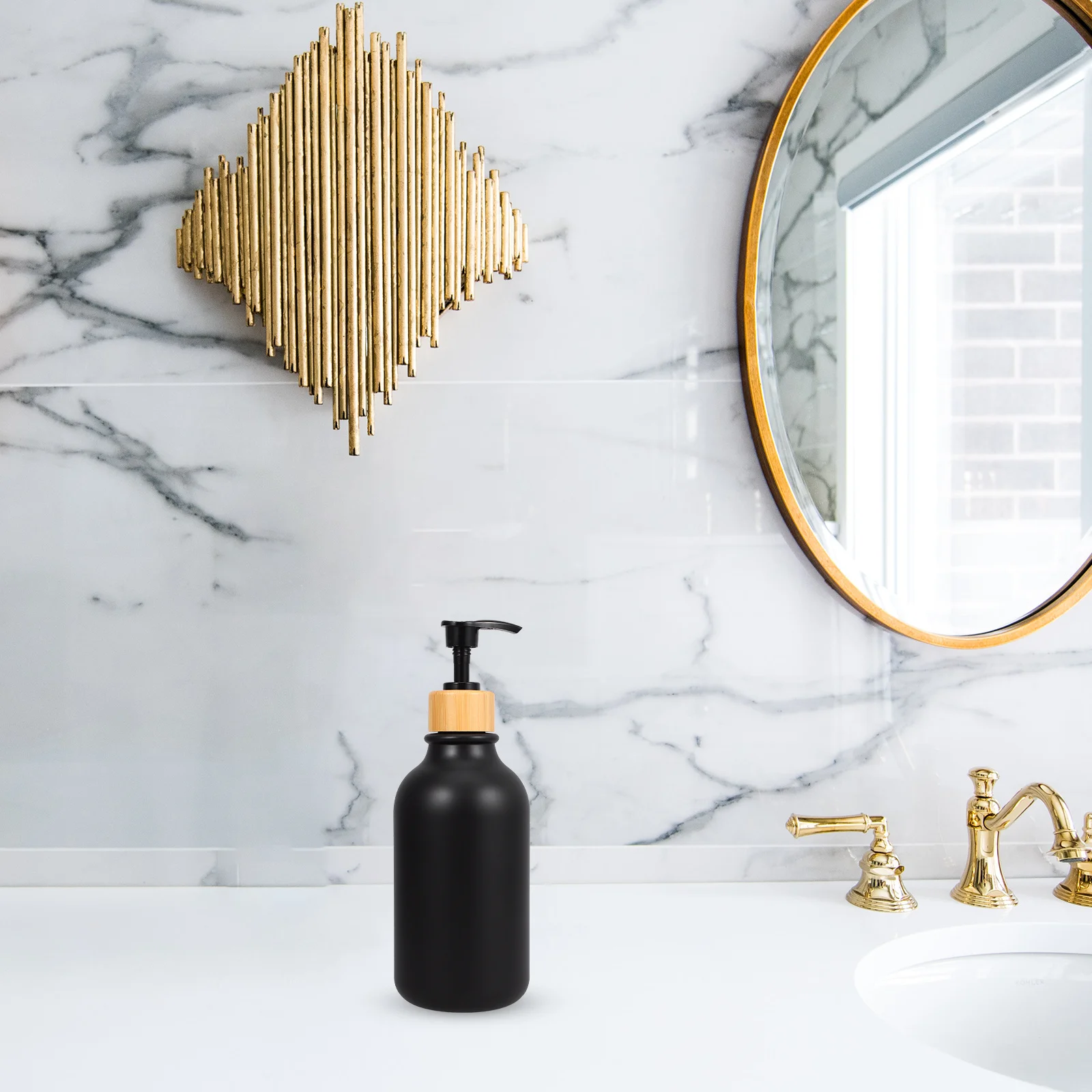 

2pcs Reusable Soap Dispenser Bottle 500Ml Pet Bamboo Refillable Hand Soap Storage For Bathroom Kitchen Travel Lotion Dispenser