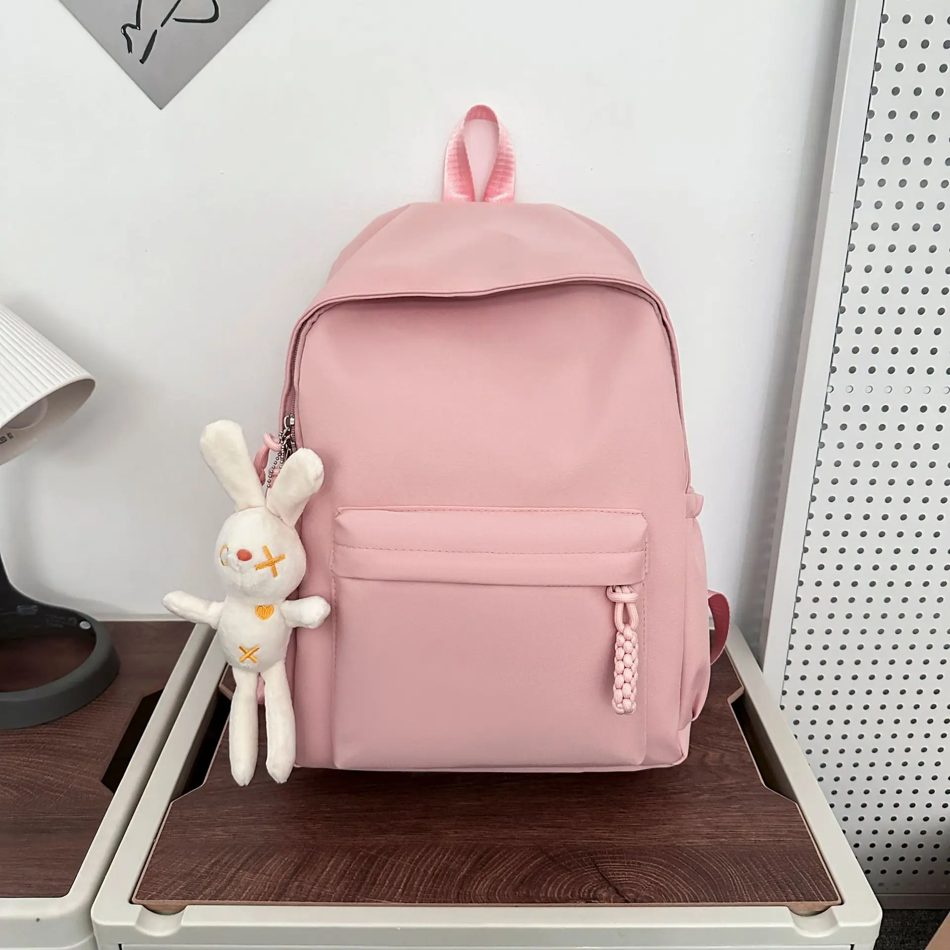 Wasserdichter Laptop-Rucksack für Damen, Reisetasche, Schwarz, Rosa, Büchertasche, Unisex. Kaufen Sie eins und erhalten Sie einen kostenlosen Anhänger, modische Schultasche für Studenten