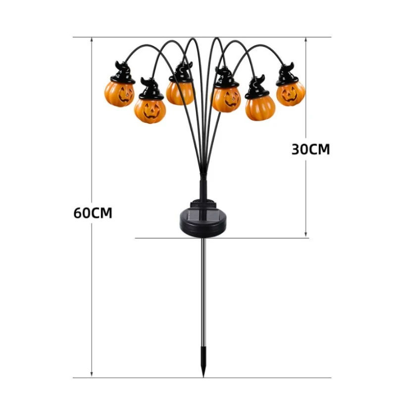 6/8 LED Solar Pumpkin Pathway Lamp Halloween Straszne słoneczne oświetlenie ścieżki Wodoodporne zewnętrzne światła dekoracyjne na przyjęcie świąteczne