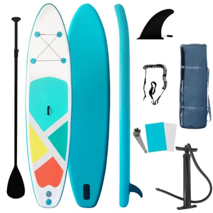 

Надувные SUP-доски для гребли стоя для всех уровней подготовки, 10'4'', ультралегкая доска для гребли с прочными аксессуарами для SUP, плавниками и подушкой