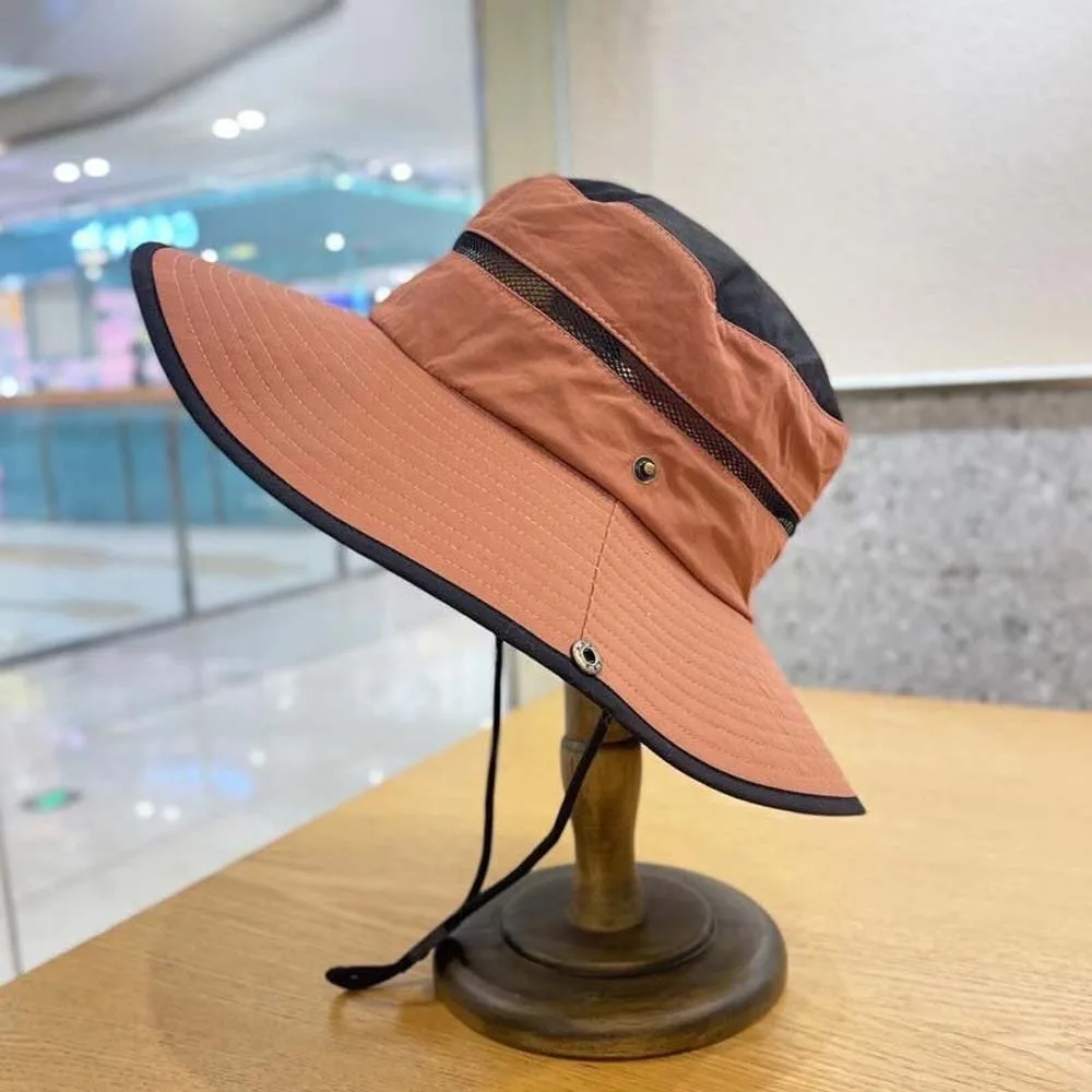 

Drawstring Quick Drying Hiking Cap Western Countryside Nylon Men's Fisherman Hat Wide-Brimmed Polyester Sunshade Cowboy Hat