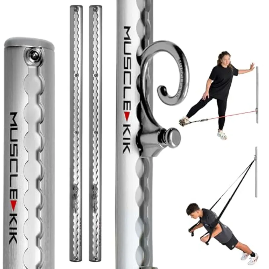 Aluminum Wall-Mounted Anchor Fitness System - Gray, Adjustable Multi-Functional Space-Saving Home Gym for Strength Training, 10