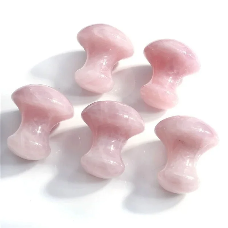 Natürliche Rose Quarz Stein Gua Sha Werkzeug Pilz Jade Roller Massage gerät Scrap ing Board Gesichts Hals Körper Augen massage Abnehmen Lift