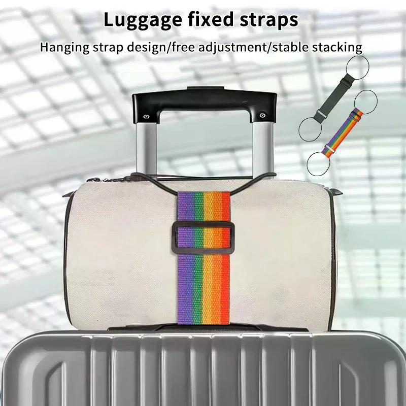 

Многофункциональные прочные регулируемые соединительные ремни для багажа, новые чемоданы 2026, радужные дорожные ремни, водонепроницаемые