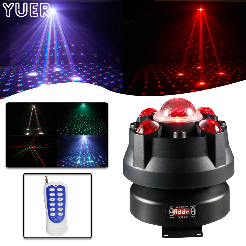 LED 4 Heads RGBW Strobe Laser Magic Ball Beam Effect Stage Lighting Wedding Party Christmas Dj Disco Reomte DMX Control Lights