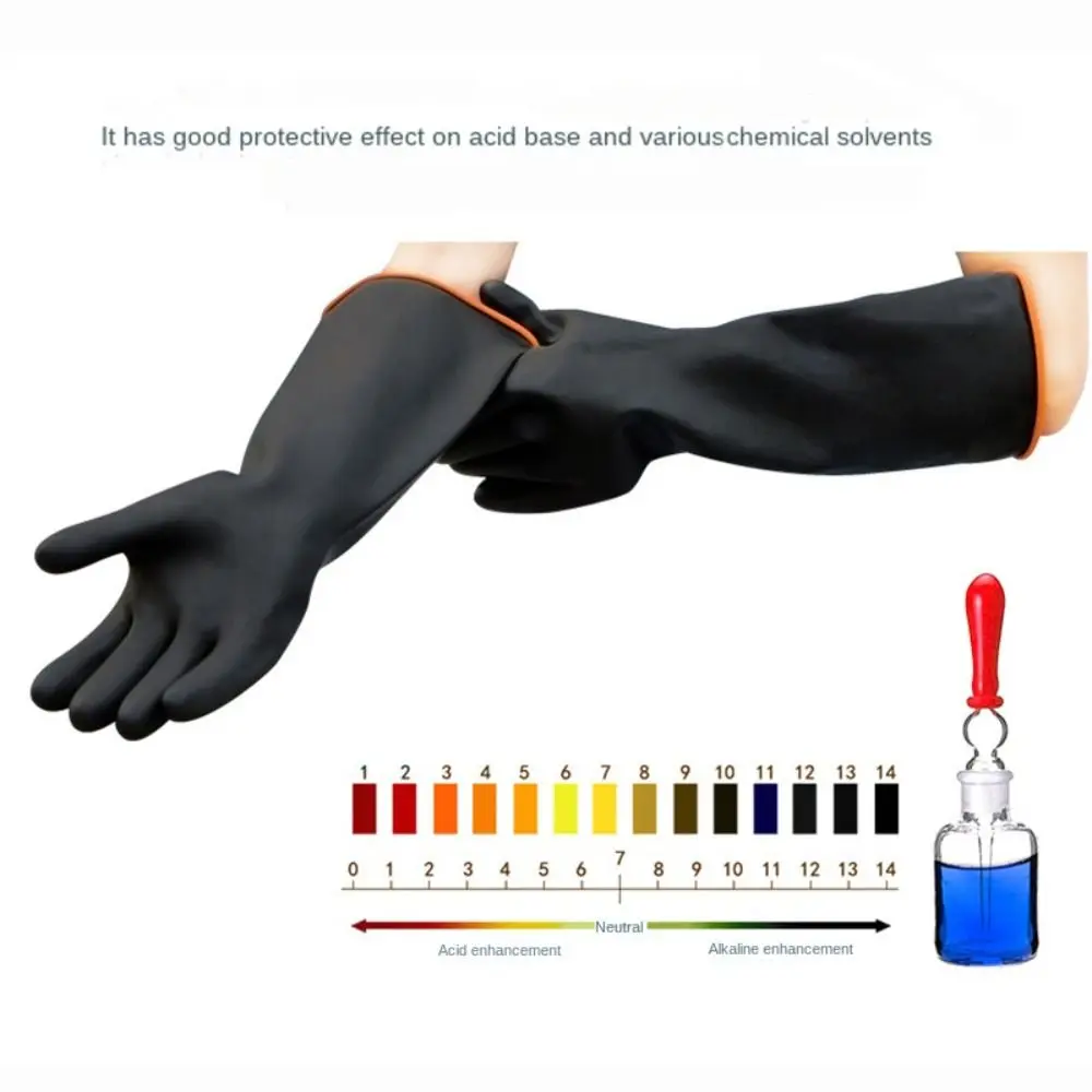 Heavy Duty Chemical Resistant Gloves 18\'\'22\'\' Long Reusable Resist Strong Acid and Alkali Latex Gauntlets