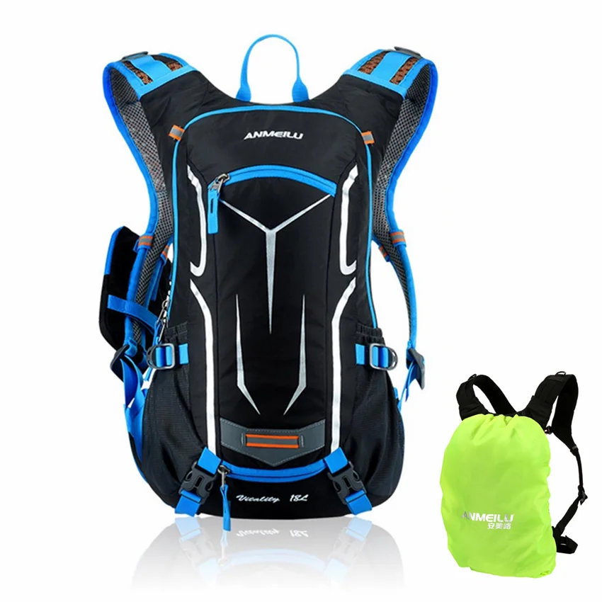 18L Cycling Backpack MTB Bicycle Bag with Rain Cover Breathable Riding Camping Hydration Bike Backpack Hiking Reflective Bags