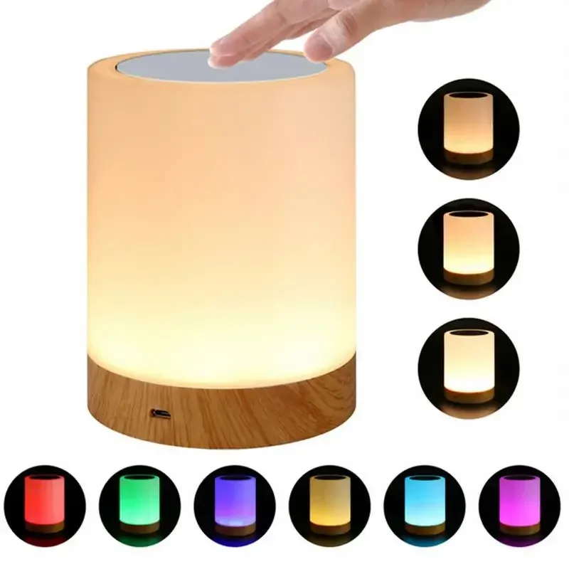 Rechargeble Led Touch Night Light Innovative Little Nightlight Table Bedside Nursing Lamp 6 Colors Light adjustable Night Lamp