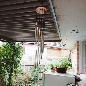 12 Aluminium -Röhren Liga Wind Chimes mit Haken Gold/Silberglocken aus Haus Hochzeitsfeier Gedenkdekoration Geschenke 10 Hauptverkaufsgolddekoration - №3