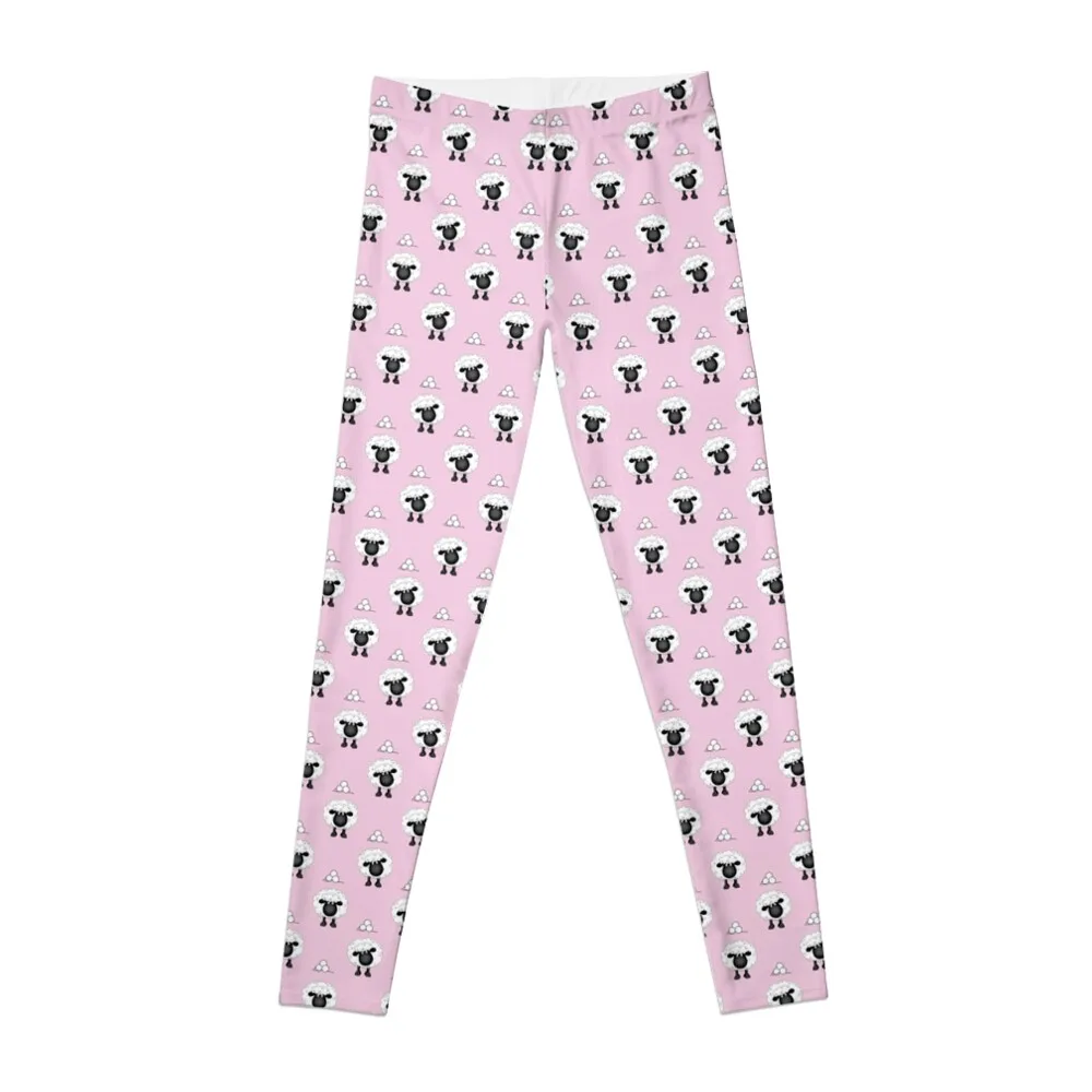 Shelby Sheep With Balls Of Wool Pattern Pink Leggings legings for fitness Women's sports sportswear for gym Womens Leggings