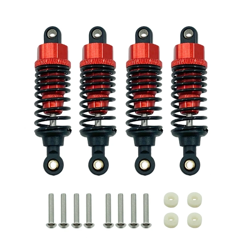 4Pcs Aluminum Alloy Shock Absorbers Damper Set for Tamiya TT-01 TT01 TT-02 TT02 1/10 RC Car Upgrade Parts,Red