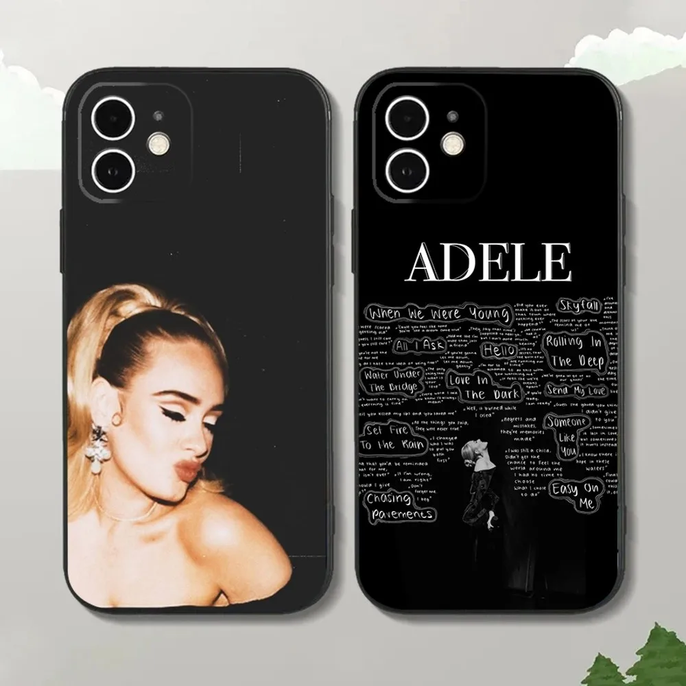 Singer A-Adele Phone Case For iPhone16,15,14,13,12 Mini 11 Pro XR,X,XS,MAX 7,8 Plus Silicone Cover Soft Black