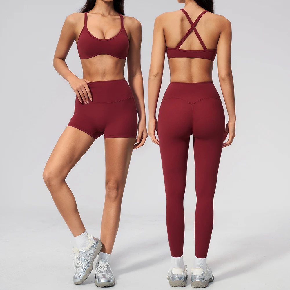 Yoga Suit Women Tracksuit 2pcs Athletic Wear Sports Bra High Waist Leggings Gym Set Fitness Outfits Workout Clothes Sportswear