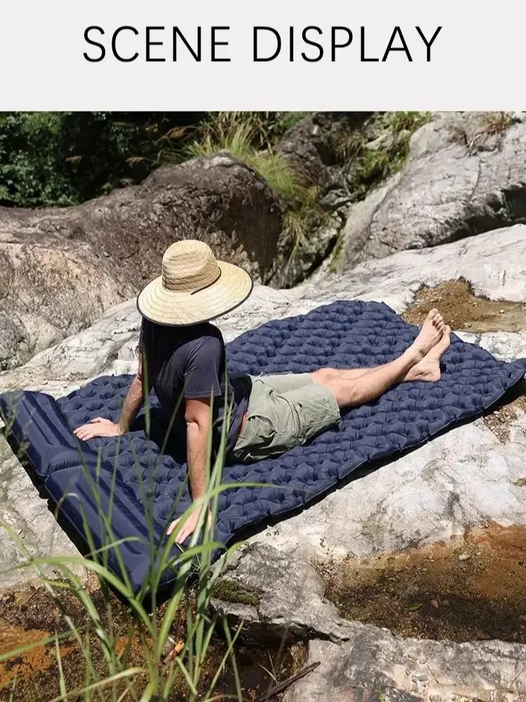 Colchón de aire de doble punto para parejas, tumbona inflable para piscina/playa/Camping, cama portátil de Tpu