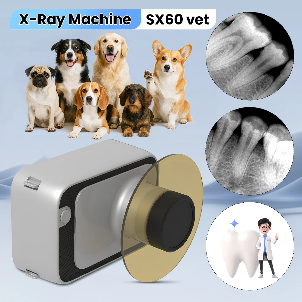 Portable Veterinary Dental X-ray Machine Generator High Frequenc X-ray Sensor kit RVG Image Camera Touch Screen SX60-VET