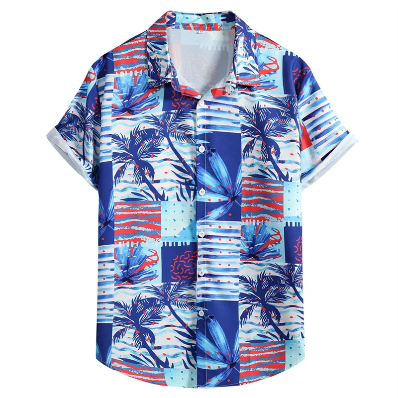 

Summer Hawaiian Coconut Tree 3D Print Shirts Men Fashion Shirt Casual Harajuku Streetwear Short Sleeve Shirt Blouse Man Clothing