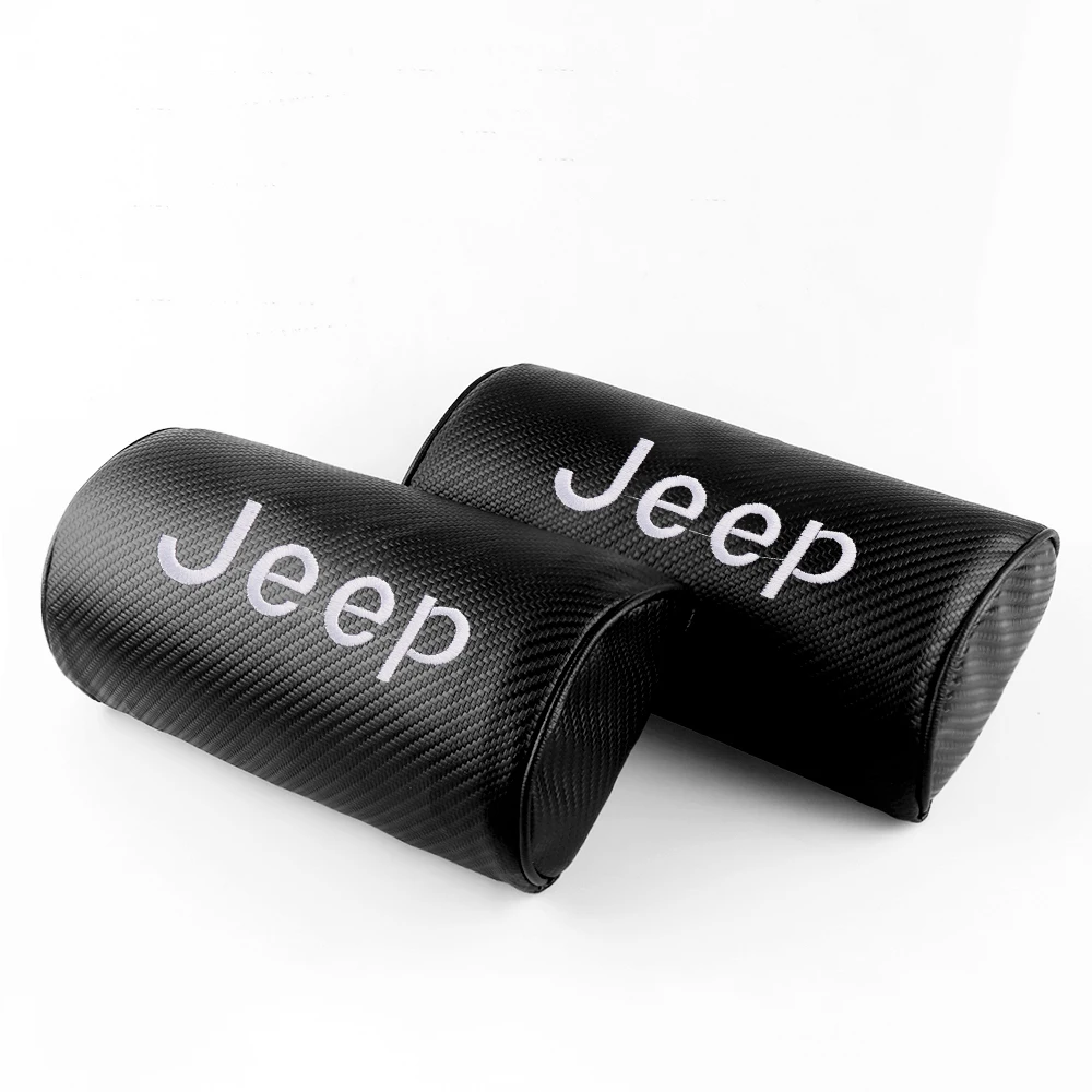 

1/2pcs Auto Seat Head Neck Rest Cushion Carbon Fiber Car Headrests Neck Pillow For Jeep Compass Grand Cherokee Wrangler Renegaed