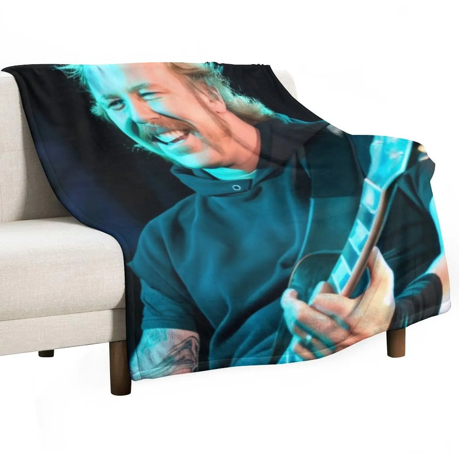 

James Hetfield iconic smile Throw Blanket Decoratives Multi-Purpose Heavy for winter Blankets