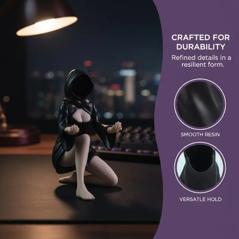 3D Printed Black Robe Queen Pen Holder Desk Organizer Modern Desktop Storage for Office Home Artistic Study Table Decor