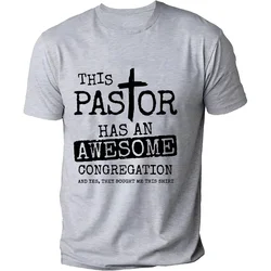 Pastor Cool Christian T-shirts for Men Summer Streetwear Short Sleeve Husband Boyfriend Birthday Gifts Tees Shirt Mens Clothing