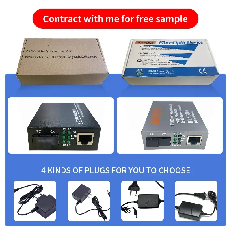 FTTH Fiber Optic Media Converter With 10/100M HTB 3100 Netlink 25KM A/B Converter Htb3100