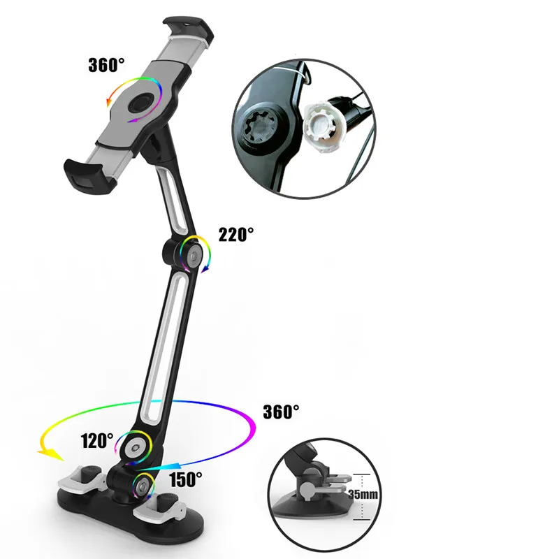 Suporte de telefone tablet ventosa suporte de carro montagem de 360 graus para ipad mini air pro 4.7 "-12.9" xiaomi redmi almofada de escrita mipad