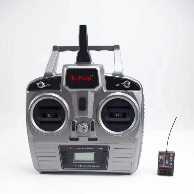 Kepaqi rc HT-6A ht6a 4.5-9v 2.4ghz 6ch pwm fhss transmissor de controle remoto F-06A f06a receptor para tanque de navio de carro de aeronave rc